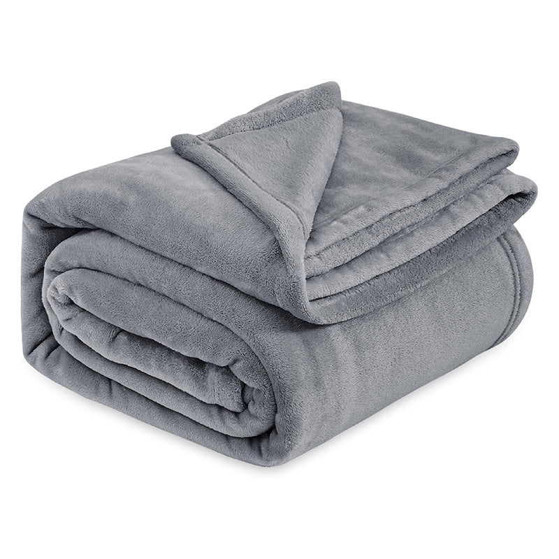 Grey Ultra-Soft Coral Fleece Blanket – Lightweight Summer Throw for Office Naps, Air Conditioning, and Cozy Home Use(120*200cm)