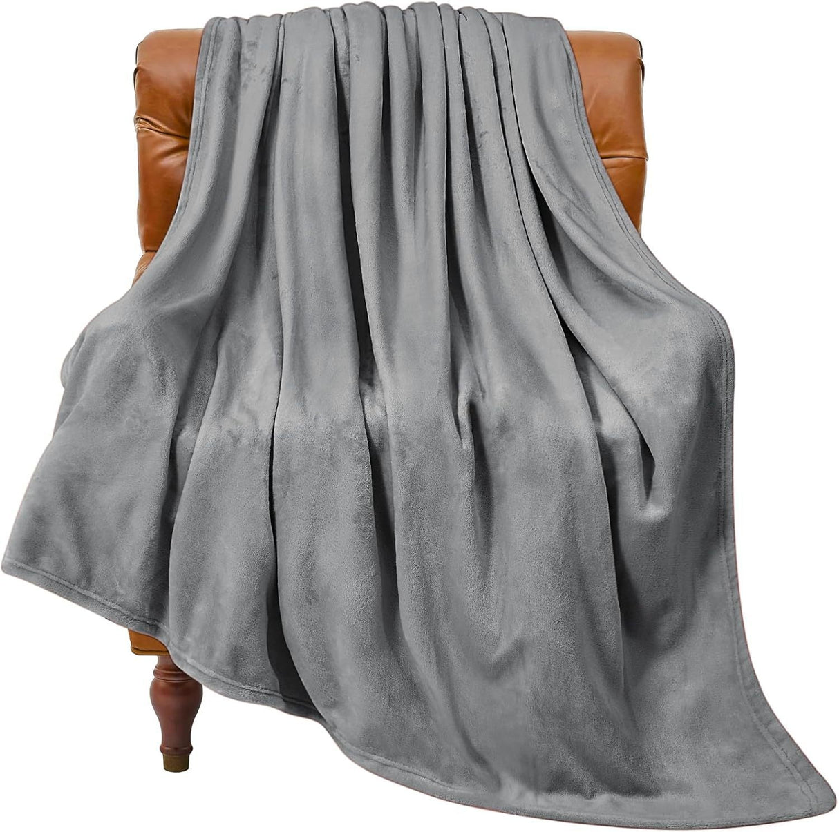 Grey Ultra-Soft Coral Fleece Blanket – Lightweight Summer Throw for Office Naps, Air Conditioning, and Cozy Home Use(180*200cm)