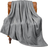 Grey Ultra-Soft Coral Fleece Blanket – Lightweight Summer Throw for Office Naps, Air Conditioning, and Cozy Home Use(200*230cm)