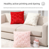 2-PCS Red arrow 45x45cm Heart Pattern Plush Pillow Cover with Insert – Soft Textured Decorative Cushion for Living Room or Bedroom
