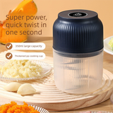 3-blade cutter head Blue Wireless Electric Garlic Chopper 300ml Portable Mini Food Processor USB Rechargeable for Baby Food and Dipping Sauce Essential Local Kitchen Tool