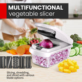 Green Multifunctional Vegetable Slicer – Manual Kitchen Cutter with Adjustable Blades for Slicing, Dicing, Shredding, Garlic Grinding, and Egg White Separation