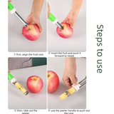 2-in-1 Apple Corer & Peeler Stainless Steel Fruit Prep Tool Kitchen Gadget Red