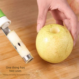 2 PCS 2-in-1 Apple Corer & Peeler Stainless Steel Fruit Prep Tool Red & Green Set Kitchen Gadget