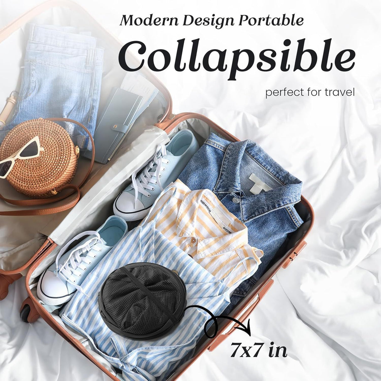 2 PCS Mesh Pop Up Laundry Hamper Collapsible Washing Basket with Side Pocket & Reinforced Handles Portable Dirty Clothes Bin for Dorm Travel & Toy Storage (Sky Blue & Pink)