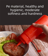 3 PCS Squeeze Sauce Bottles 300ml Plastic Condiment Dispensers for Kitchen BBQ & Cafe Refillable Ketchup Mustard Containers White&Red&Yellow