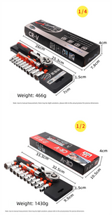 12 Piece 1/2 Inch Drive Ratchet and Metric Socket Wrench Set Heavy Duty Mechanics Tool Kit for Automotive Repair and Industrial Maintenance