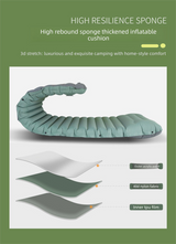 Outdoor Camping Self-Inflatable Air Mattress Portable Foot Press Beach Picnic Mat Foldable TPU Sleeping Pad Green and Grey