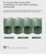 Outdoor Camping Self-Inflatable Air Mattress Portable Foot Press Beach Picnic Mat Foldable TPU Sleeping Pad Green and Grey