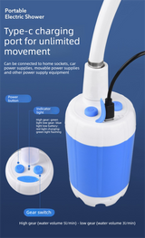 Portable Electric Outdoor Shower Kit Handheld Battery-Powered Shower Head Set for Camping, Dormitories, and Construction Sites