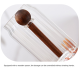 600ml Premium Borosilicate Glass Storage Jar with Acacia Wood Lid & Integrated Spoon – Airtight Moisture-Proof Kitchen Canister for Tea, Coffee, and Spices