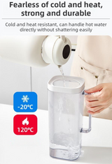 White 2000ML Leak-Proof Flip-Top Cool Water Pitcher for Refrige Door - Cold/Heat-Resistant Stylish Iced Tea Fruit Infuser Kettle