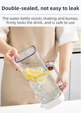 White 2000ML Leak-Proof Flip-Top Cool Water Pitcher for Refrige Door - Cold/Heat-Resistant Stylish Iced Tea Fruit Infuser Kettle