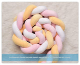 Blue 2M Nordic 3-Strand Hand-Braided Knot Long Pillow - Soft Plush Sofa Cushion, Room Decor for Bedroom & Living Room