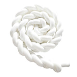 White 2M Nordic 3-Strand Hand-Braided Knot Long Pillow - Soft Plush Sofa Cushion, Room Decor for Bedroom & Living Room