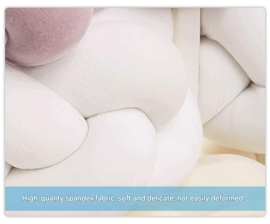 White 2M Nordic 3-Strand Hand-Braided Knot Long Pillow - Soft Plush Sofa Cushion, Room Decor for Bedroom & Living Room