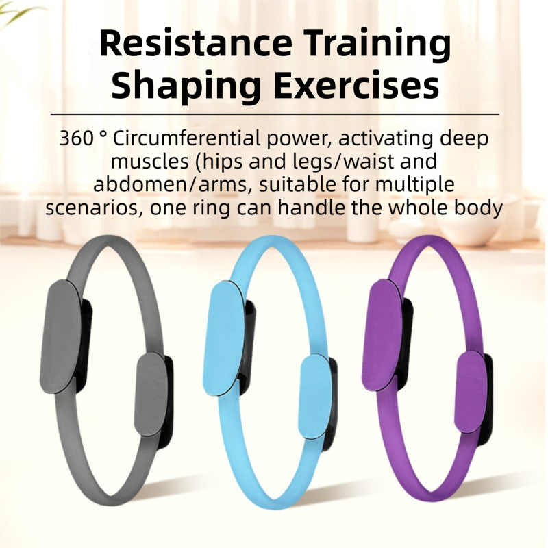 Black Professional Pilates Ring & Yoga Ball Set - Multipurpose Home Fitness Equipment for Whole-Body Core Training & Pelvic Floor Strengthening