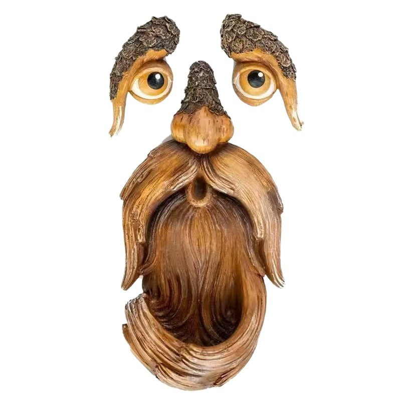 Old Man Tree Face Bird Feeder - Weather-Resistant Resin Bark Wild Bird Feeder for Outdoor Yard & Patio