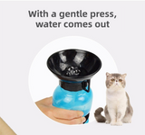 Brown 500ML Portable Pet Dog Water Bottle with 10cm Wide Bowl - Leakproof Travel Drinker for Outdoor Walking and Hiking