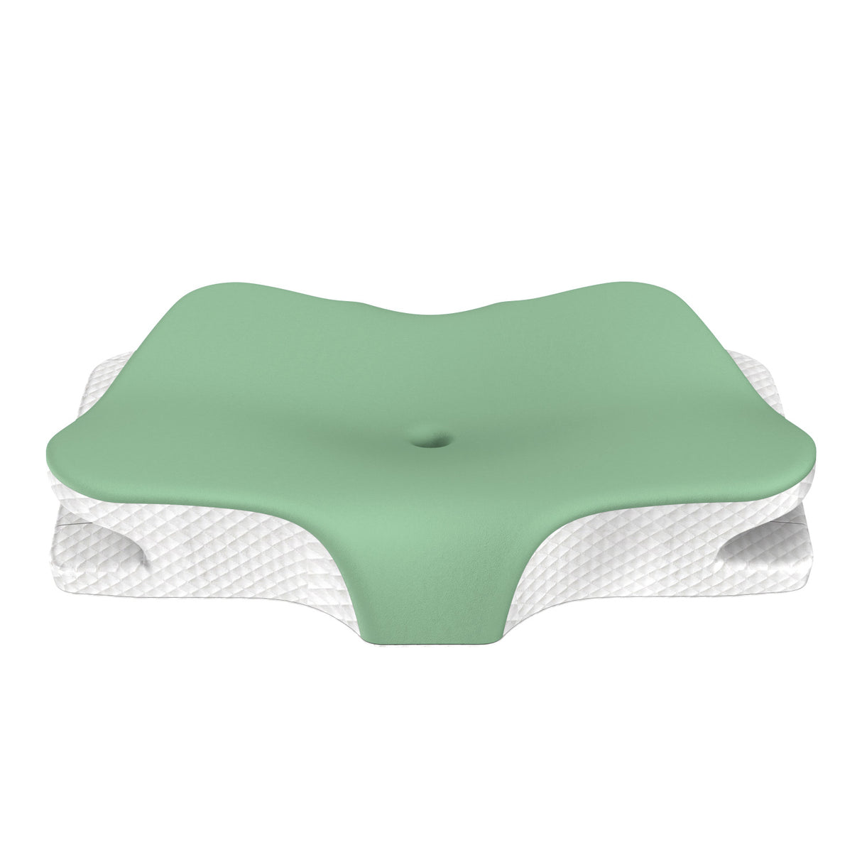 Green Breathable Butterfly Contoured Memory Foam Pillow - Dual-Height Orthopedic Neck Pillow with 5-Zone Cervical Support