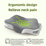Green Breathable Butterfly Contoured Memory Foam Pillow - Dual-Height Orthopedic Neck Pillow with 5-Zone Cervical Support