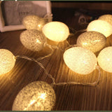 1.5M Easter Cotton Ball Egg String Lights (10 LED)  - Colorful Egg-Shaped Fairy Light Holiday Decor