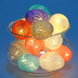 3M Easter Cotton Ball Egg String Lights (20 LED)  - Colorful Egg-Shaped Fairy Light Holiday Decor