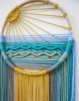 Style 2 Hand-Woven Cotton Rope Sunrise Sunset Wall Hanging - Bohemian Macrame Tapestry with Tassels, 60x30cm - Perfect for Living Room, Bedroom