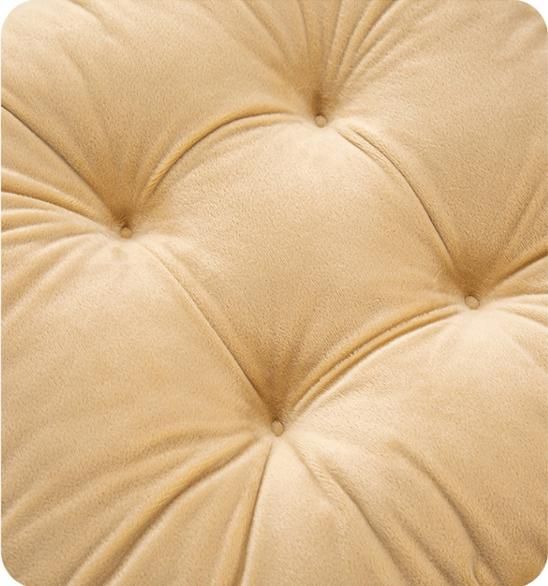 Grey Plush Tufted Chair Cushion – 45x45cm Square Seat Pad with Ties for Dining & Office (Machine Washable)