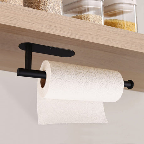 Stainless Steel Kitchen Paper Holder Set of 3 with Adhesive Mounting – Under Cabinet Tissue Roll Rack for Paper Towels, Toilet Paper or Plastic Wrap