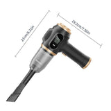Black Portable Wireless Car Vacuum Cleaner – Powerful Suction for Car and Home Use with Dual-Function Air Blower(1500MHA)