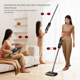 White Wireless Stick Vacuum Cleaner with 14000Pa Suction, HEPA Filter & 350ml Water Tank for Wet Dry Cleaning, Ideal for Home Use