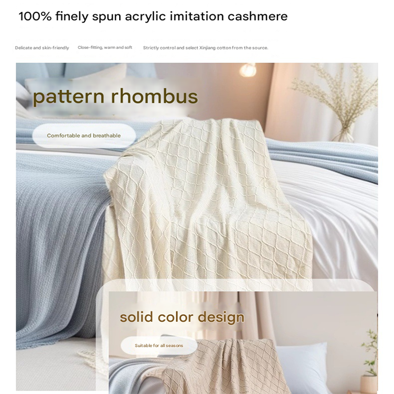 Orange-red Nordic Minimalist Knit Throw Blanket – 127×180cm