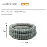White Plush Round Pet Bed with Removable Cushion M Size, Thickened Warm Dog and Cat Nest for Small to Medium Pets, Cozy and Soft Sleeping Space for Home Use(Cut-out version)