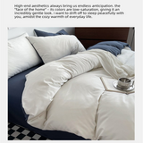 Baolan Light Grey Washed Cotton Bedding Set - Solid Color Fitted Sheet Style, 4-Piece Set for 1.5m Bed, Includes 10 Random Color Quilt Fasteners(1.5m)