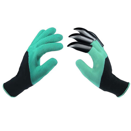 3-Piece Green Gardening Tool Set - Heavy Duty Aluminum Alloy with Bonus Claw Gardening Gloves - Rust Resistant Hand Trowel, Cultivator and Transplanter for Planting, Digging and Weeding