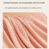 Beige Elegant Openwork Knitted Throw Blanket with Tassels - 130x230cm Large Decorative Soft Sofa Blanket for Living Room & Bedroom - Breathable Cozy Cover for Travel & Office Nap