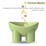 2-Pack Macaron Green Elevated Pet Bowls with Anti-Tip 4-Leg Base - Ergonomic Tilted Neck Protection Cat Food & Water Bowls