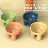 2-Pack Macaron Blue Elevated Pet Bowls with Anti-Tip 4-Leg Base - Ergonomic Tilted Neck Protection Cat Food & Water Bowls