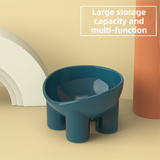 2-Pack Macaron Blue Elevated Pet Bowls with Anti-Tip 4-Leg Base - Ergonomic Tilted Neck Protection Cat Food & Water Bowls