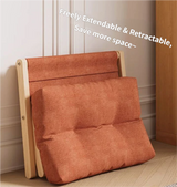 Brown Foldable Ottoman & Padded Footstool with Velcro Stability - Cotton Linen Portable Office Leg Rest & Entryway Shoe Stool