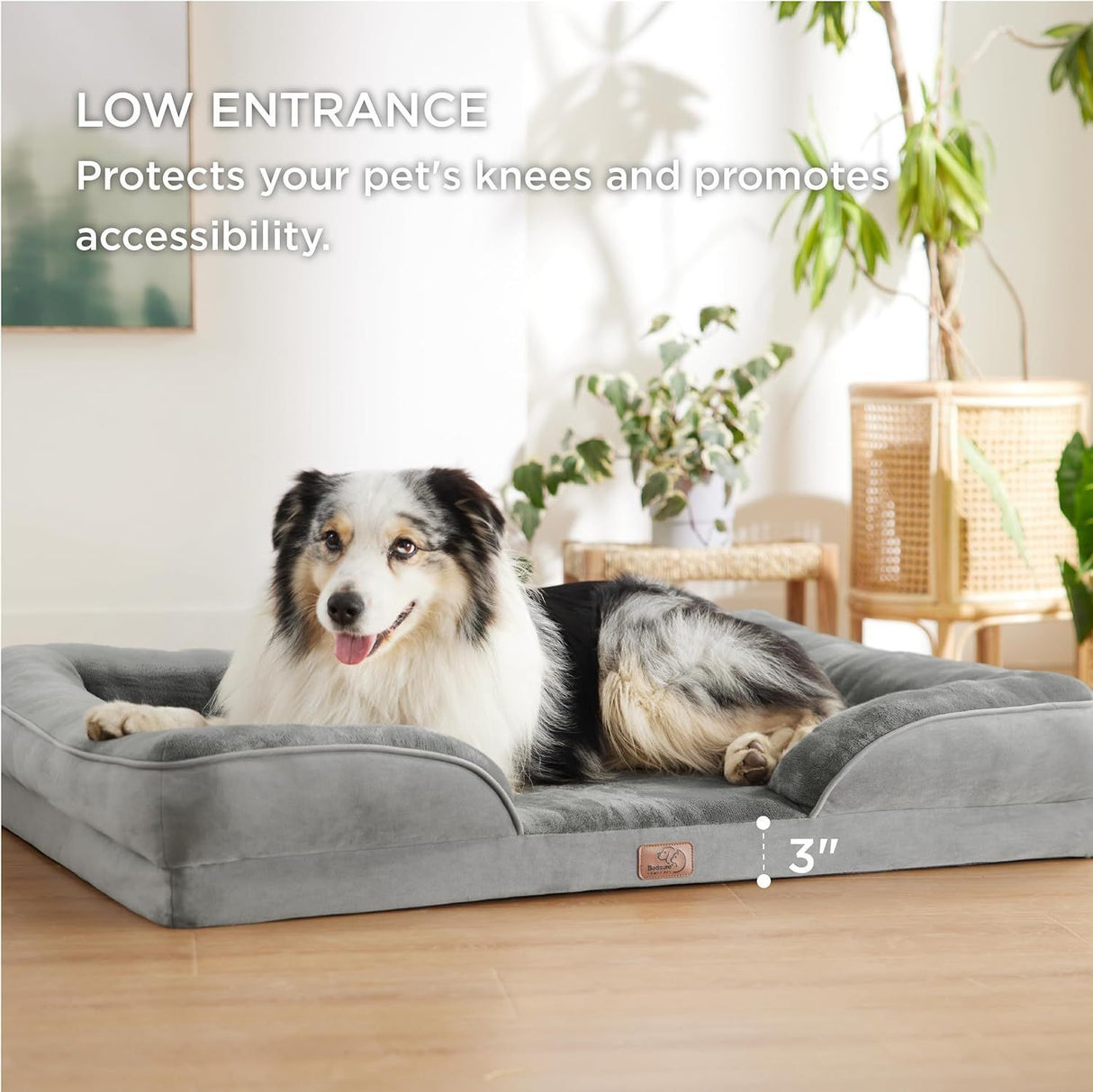 Grey Waterproof Therapeutic Pet Sofa Bed XL - Removable Cover