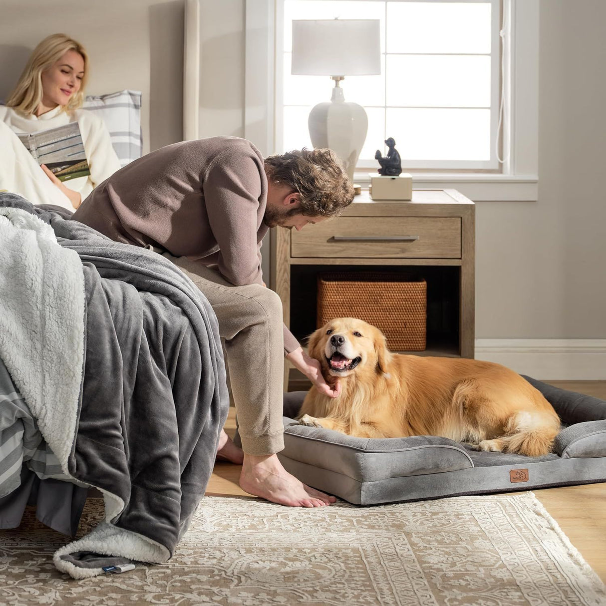 Grey Waterproof Therapeutic Pet Sofa Bed XL - Removable Cover