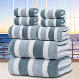 8-Piece Green Luxury Coral Fleece Towel & Bath Sheet Set