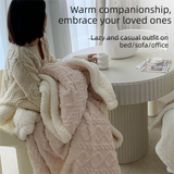 Blue 180*200cm Double Blanket, Taffeta Fleece Blanket, Thick Winter Quilt, Lambswool Coral Fleece Small Blanket, Office Nap Blanket, Sofa Cover Blanket, Bedding, Machine Washable