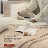 Blue 180*200cm Double Blanket, Taffeta Fleece Blanket, Thick Winter Quilt, Lambswool Coral Fleece Small Blanket, Office Nap Blanket, Sofa Cover Blanket, Bedding, Machine Washable
