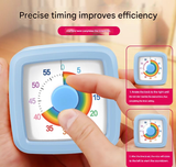 Pink Visual timer for children and the kitchen – a 60-minute rainbow countdown timer, silent operation, suitable for cooking, studying, and everyday tasks. Battery powered (batteries not included), made of ABS plastic