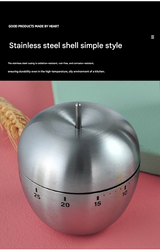 Egg Shape Stainless Steel Kitchen Timer Mechanical Cooking Timer -  Wind-Up 60 Minute Countdown Timer - Loud Ring 72dB Baking Tool with Non-Slip Base - Battery-Free Analog Timer for Home Office