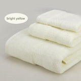 3-Piece Bright yellow Towel Set - Soft Absorbent Bath, Hand & Face Towels with Jacquard Weave, Gift Set for Home, Hotel, or Gifting - Durable, Low-Lint, Machine Washable