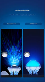 Jellyfish Ocean Wave Projector Night Light - USB Powered , 2 Timer Settings, Dual Mode Projection and Night Light, Romantic Bedroom Decor, Kids Gift